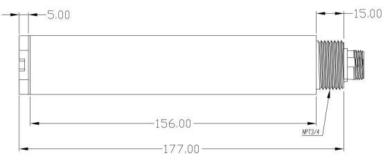 水質(zhì)在線(xiàn)濁度傳感器尺寸圖